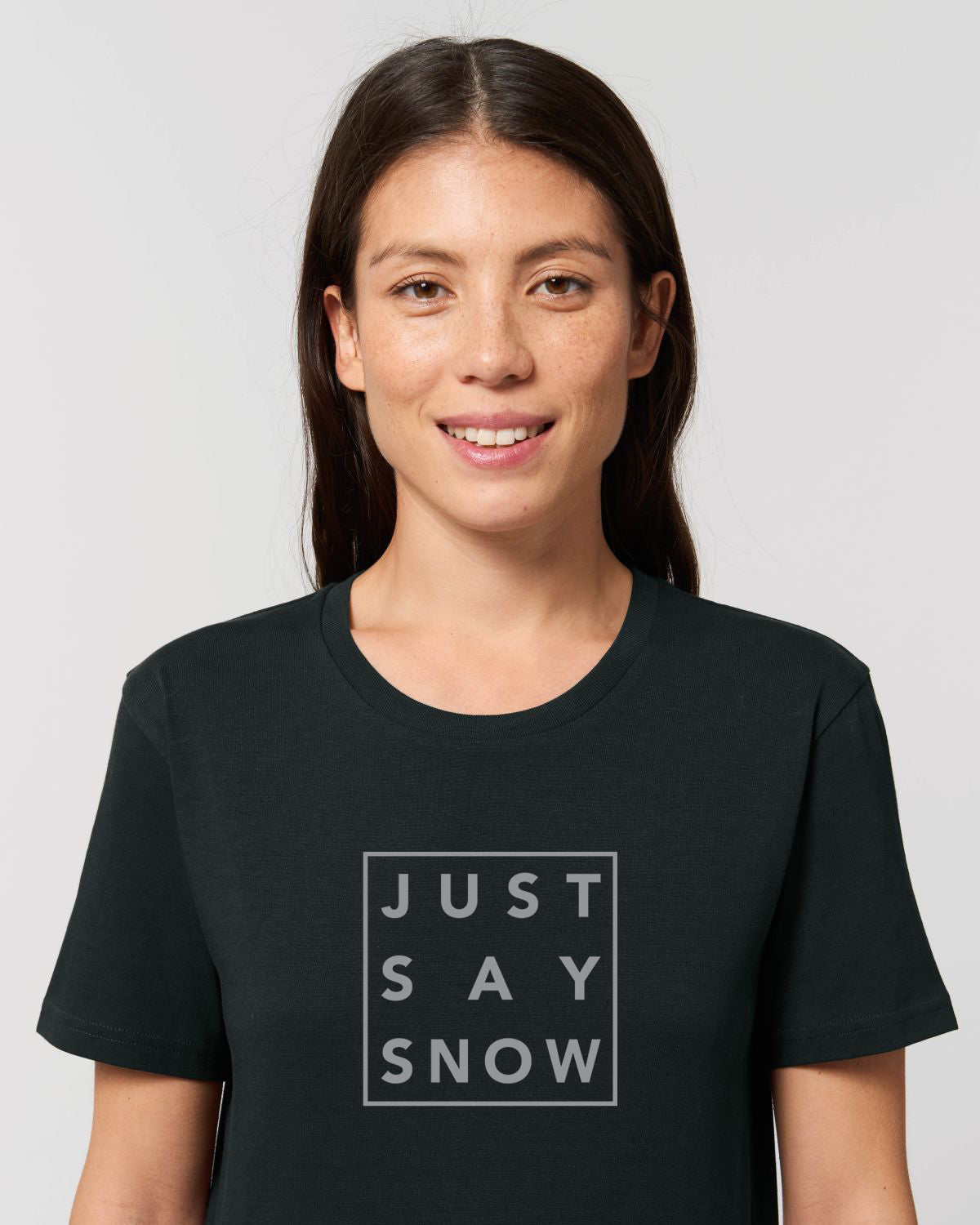 T-Shirt Femme JUST SAY SNOW Noir - DP