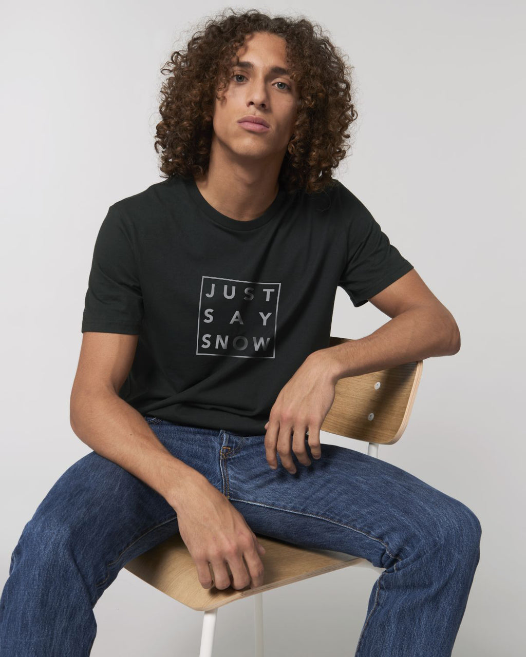 T-Shirt Homme JUST SAY SNOW Noir - DP