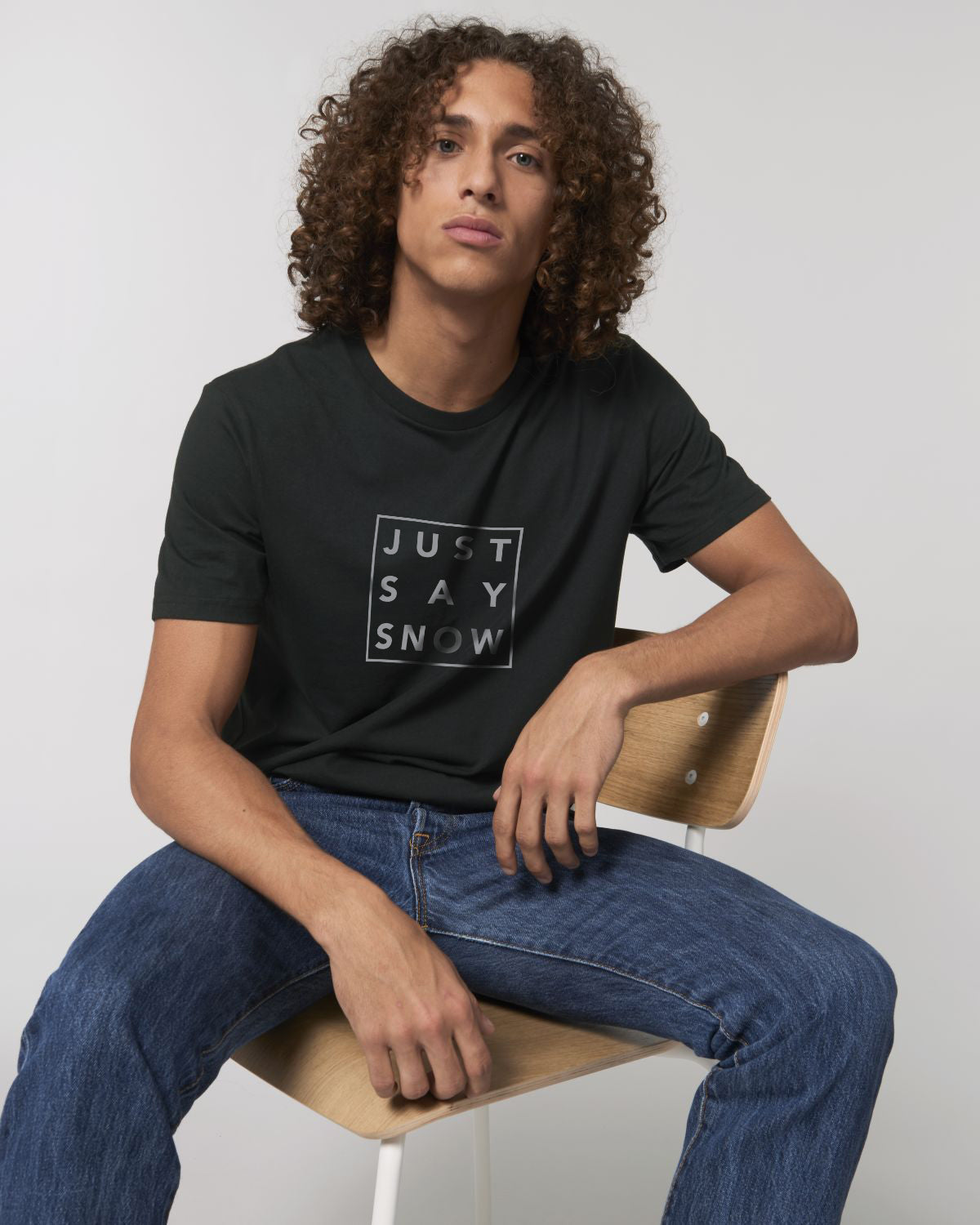 T-Shirt Homme JUST SAY SNOW Noir - DP