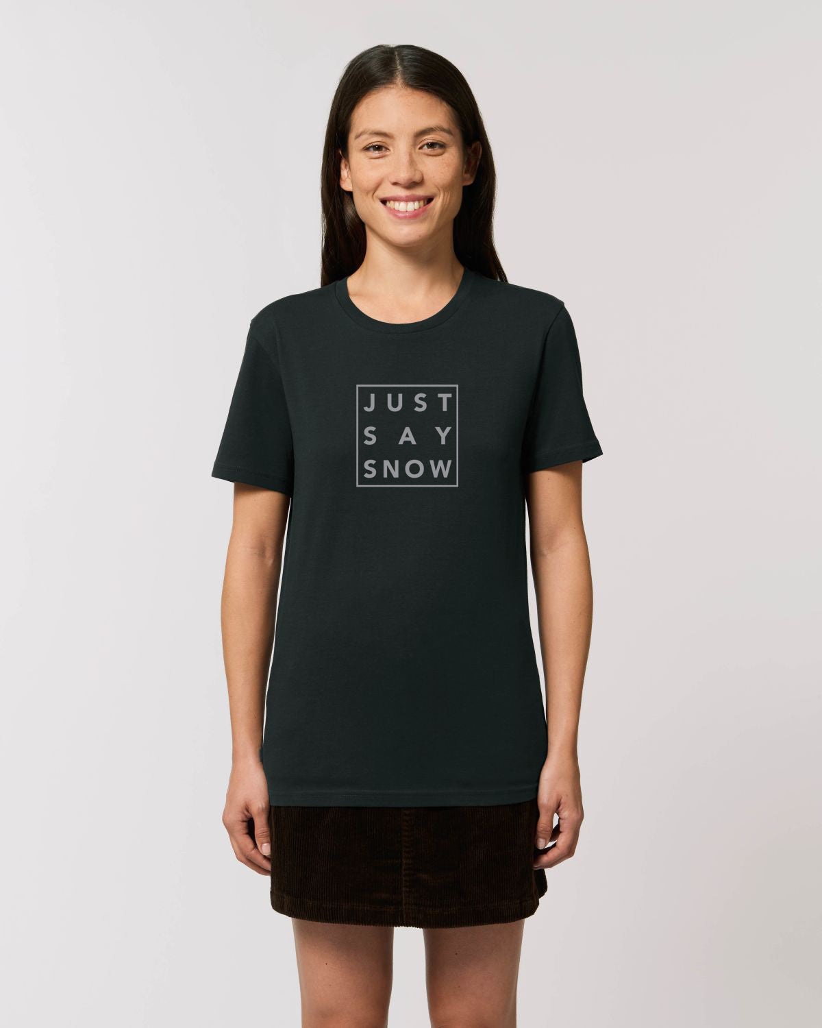 T-Shirt Femme JUST SAY SNOW Noir - DP