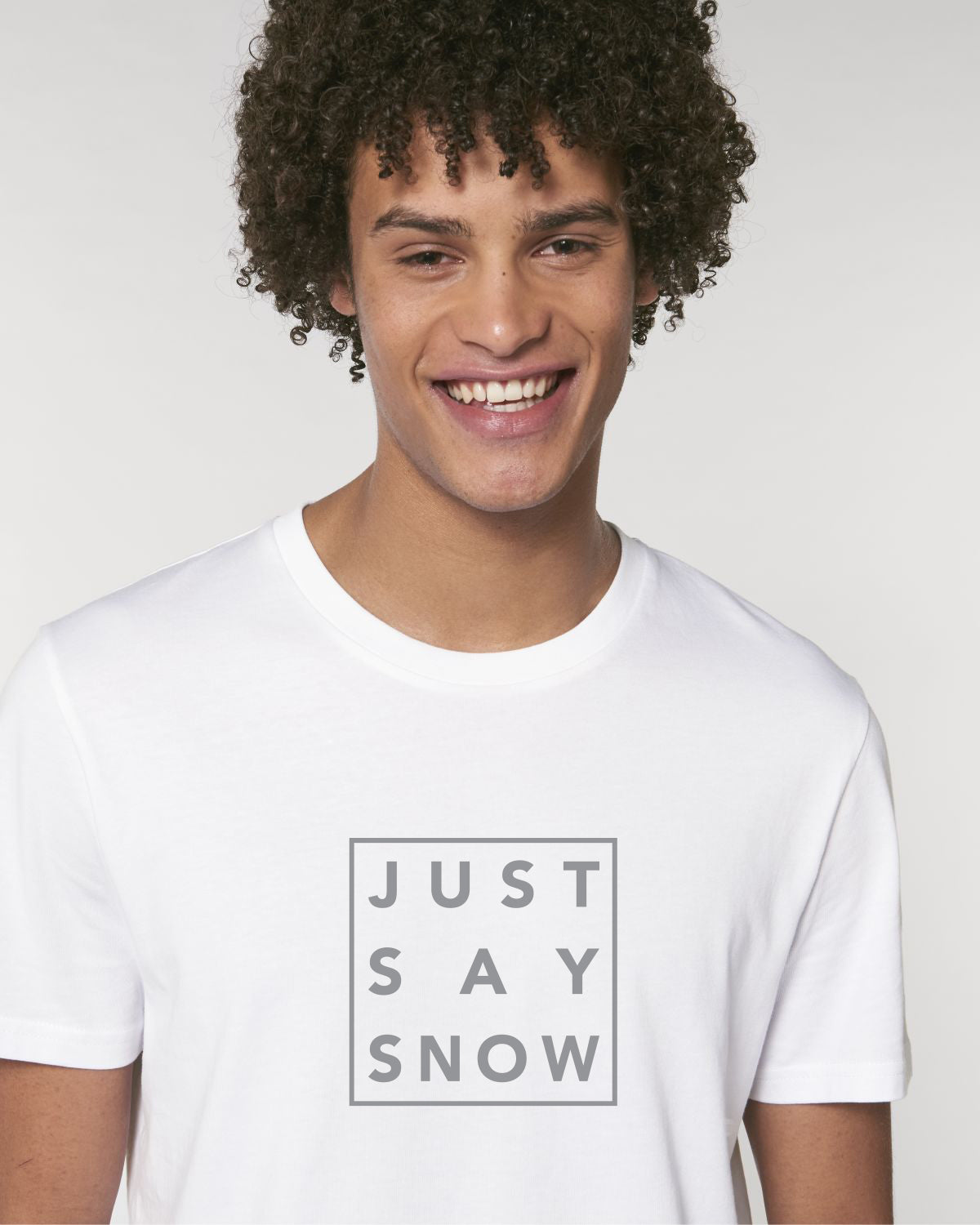 T-Shirt Homme JUST SAY SNOW Blanc - DP