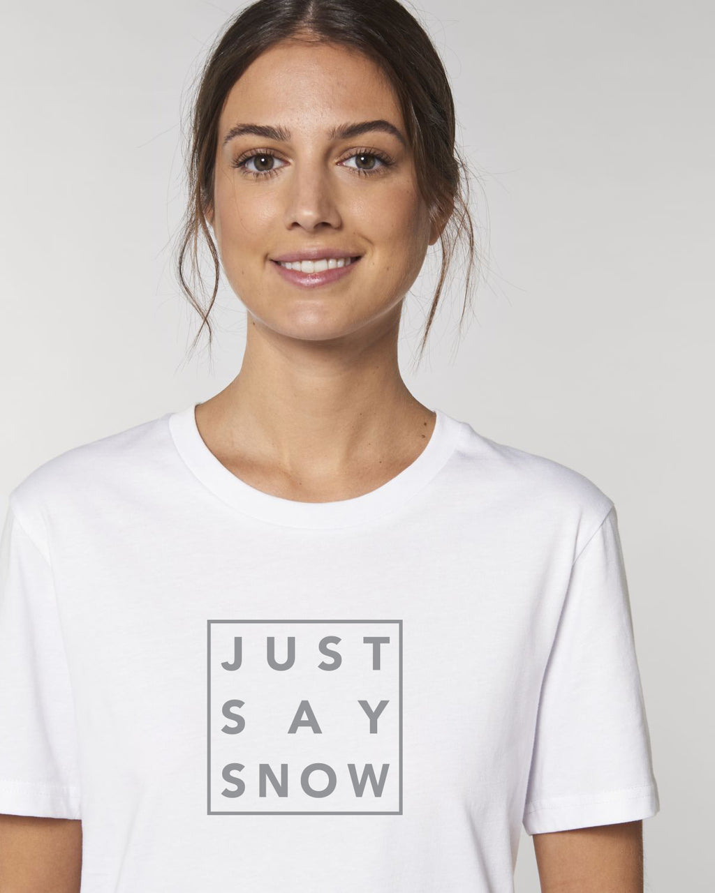 T-Shirt Femme JUST SAY SNOW Blanc - DP