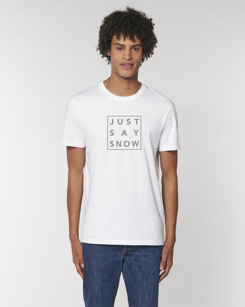 T-Shirt Homme JUST SAY SNOW Blanc - DP