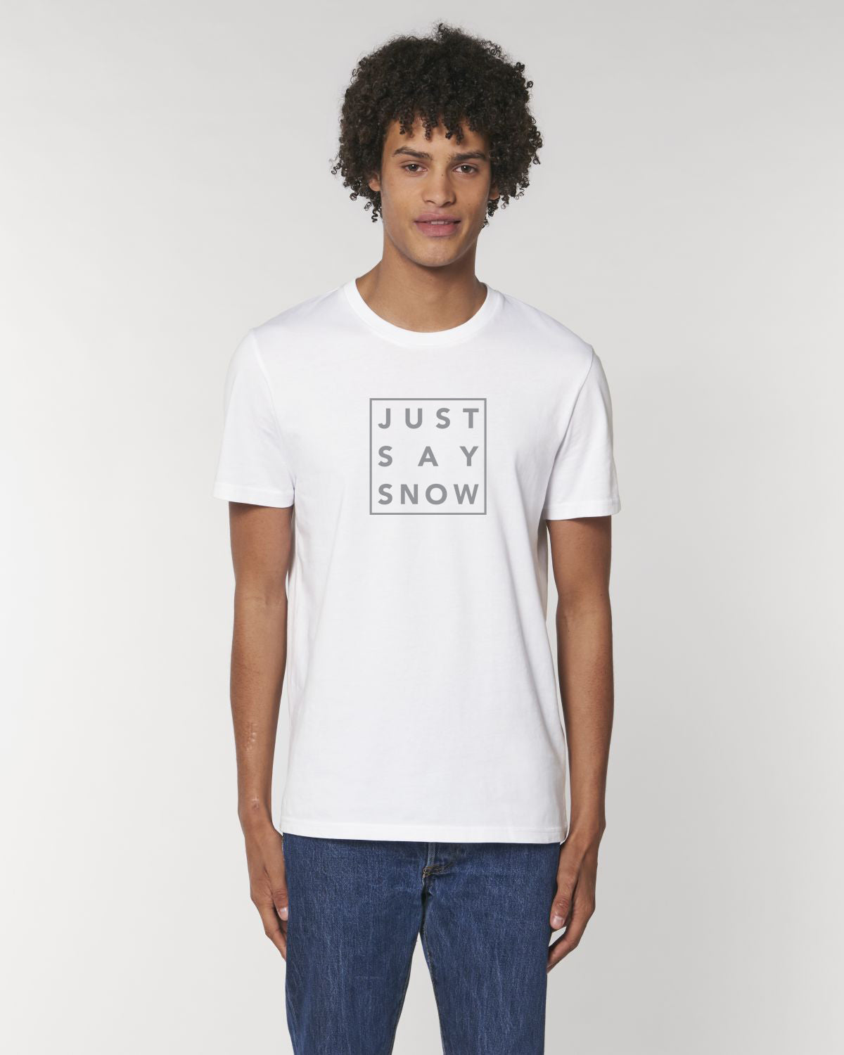 T-Shirt Homme JUST SAY SNOW Blanc - DP