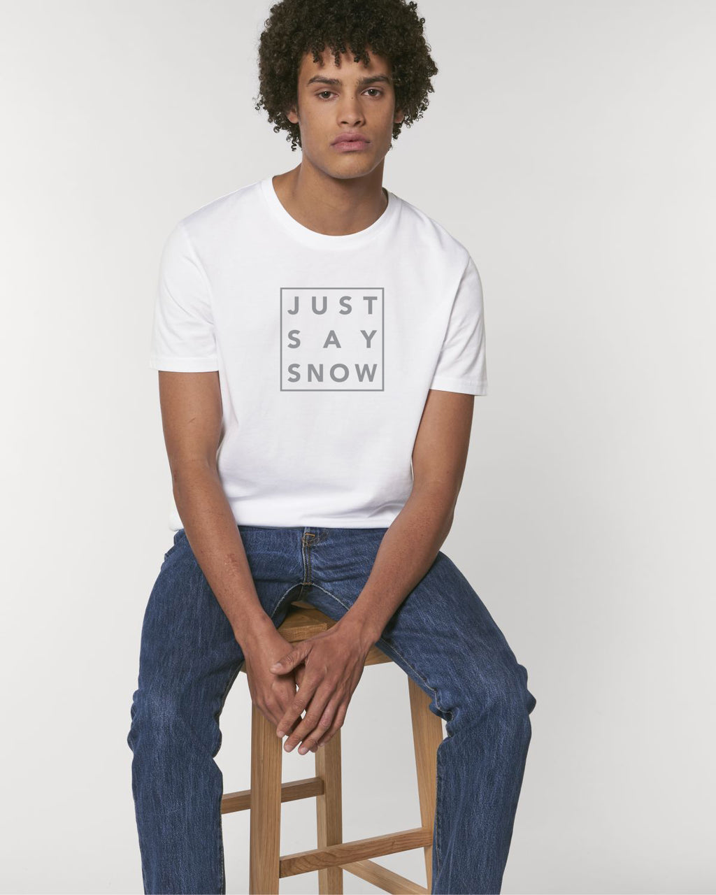 T-Shirt Homme JUST SAY SNOW Blanc - DP