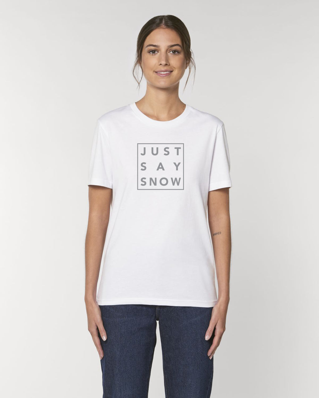 T-Shirt Femme JUST SAY SNOW Blanc - DP