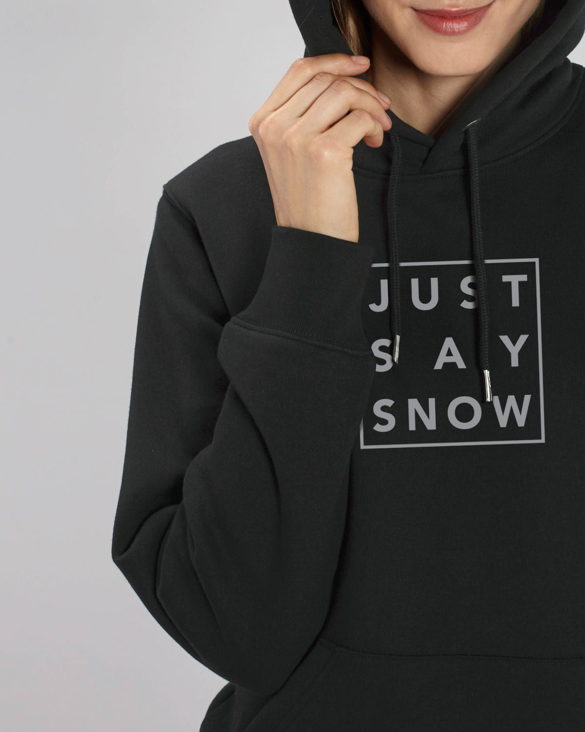 Hoodie Femme JUST SAY SNOW Noir - DP