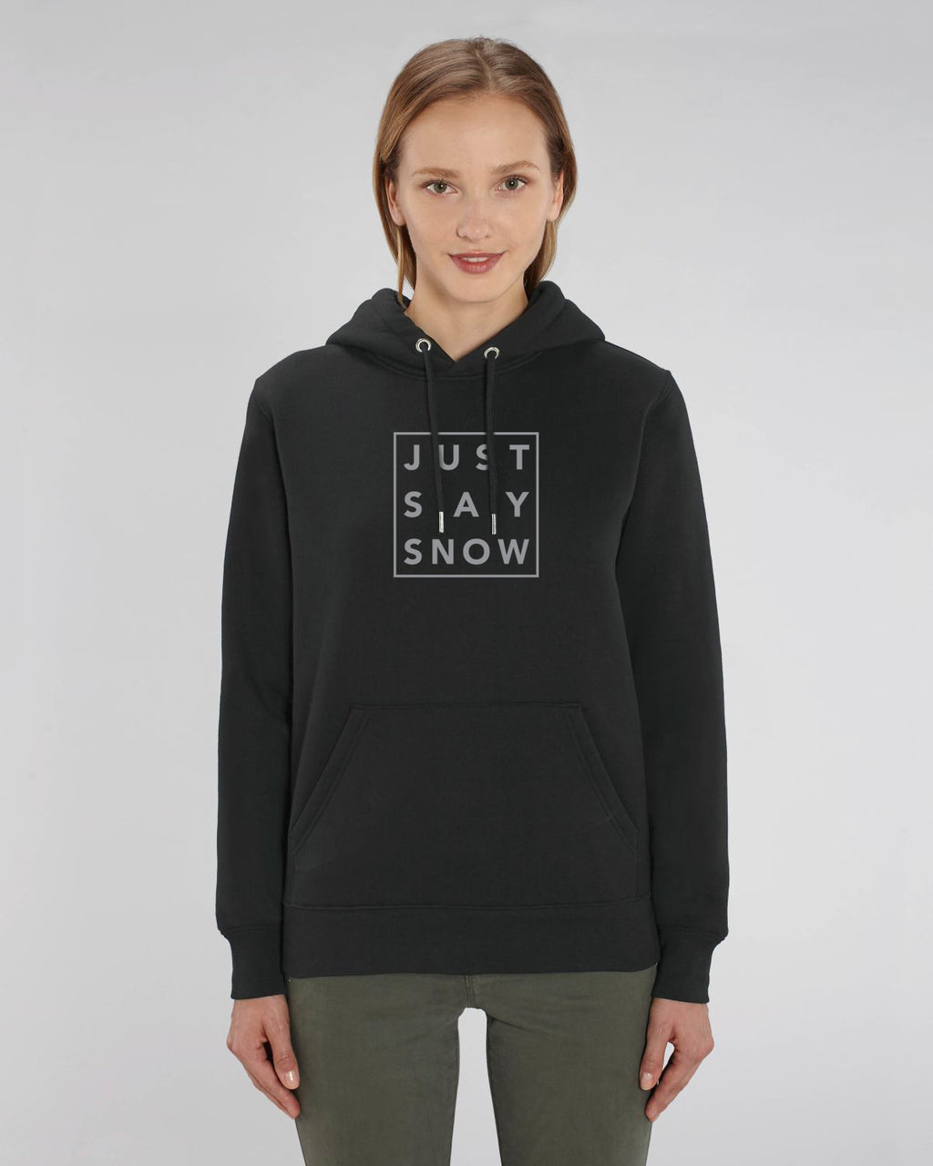 Hoodie Femme JUST SAY SNOW Noir - DP