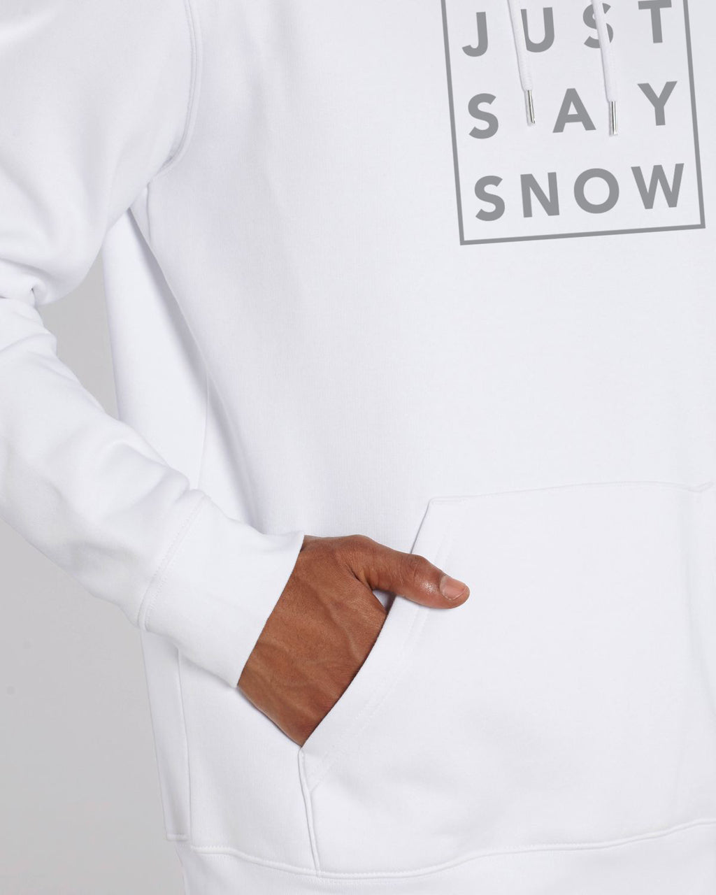 Hoodie Homme einfach sagen SNOW Blanc