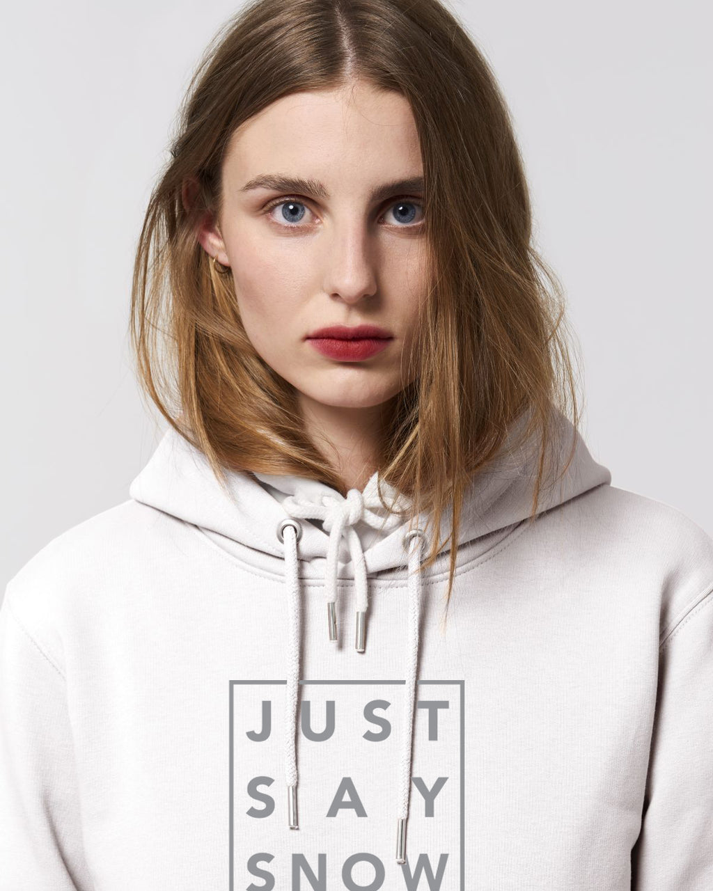 Hoodie Femme JUST SAY SNOW Blanc - DP