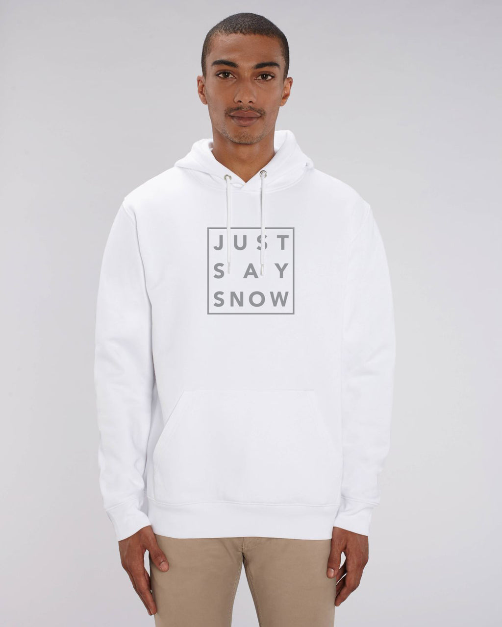 Hoodie Homme einfach sagen SNOW Blanc