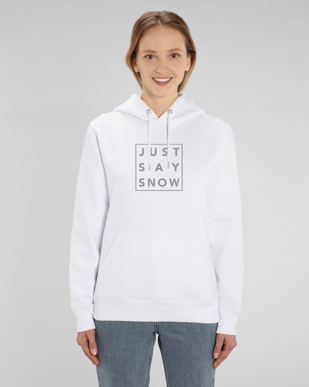 Hoodie Femme JUST SAY SNOW Blanc - DP